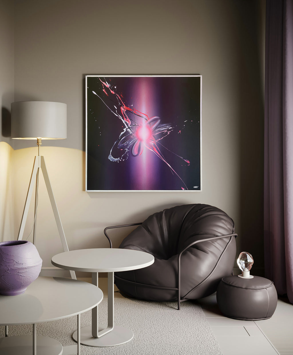 peinture "Tsimtsoum light ray"