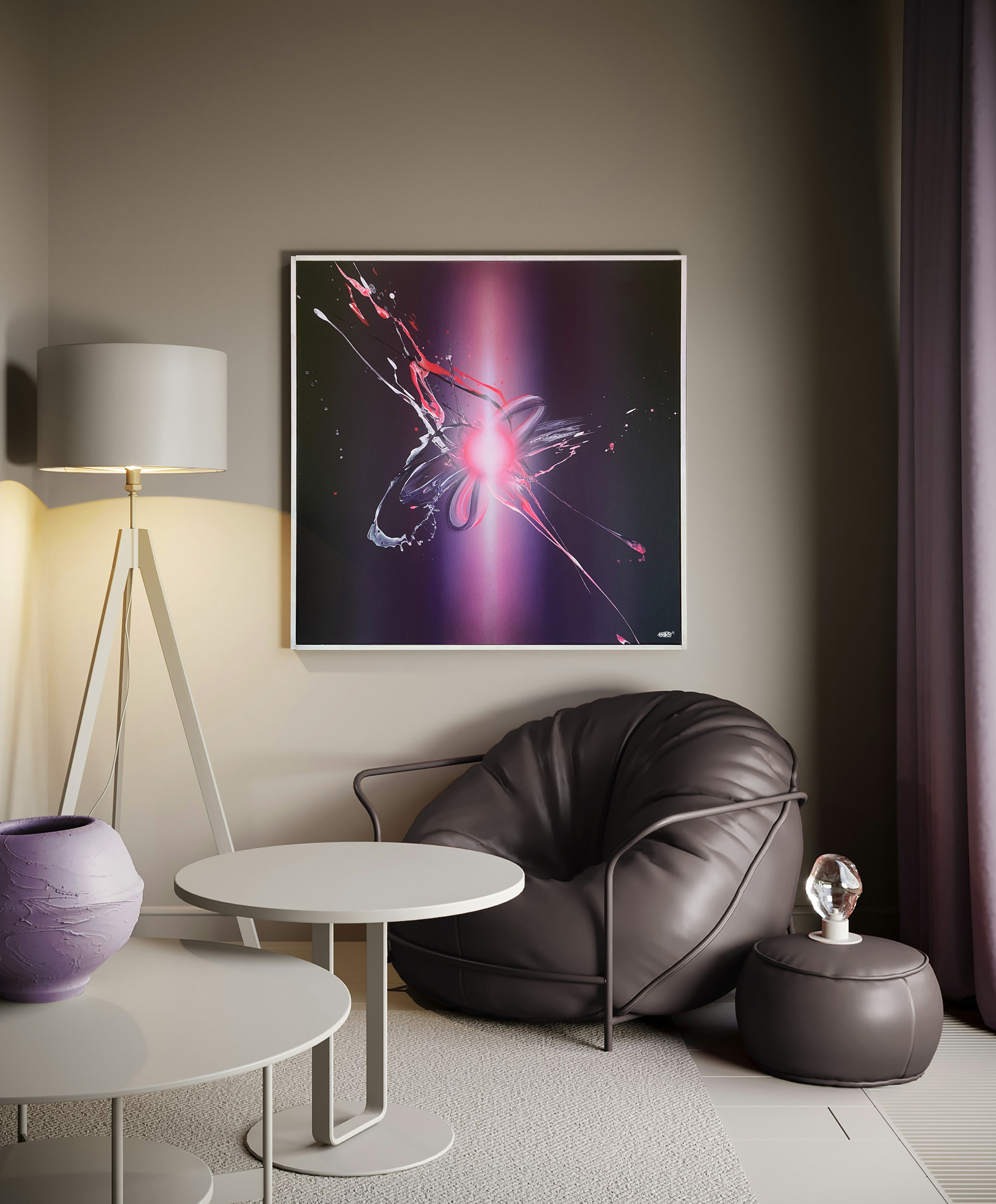 peinture "Tsimtsoum light ray"